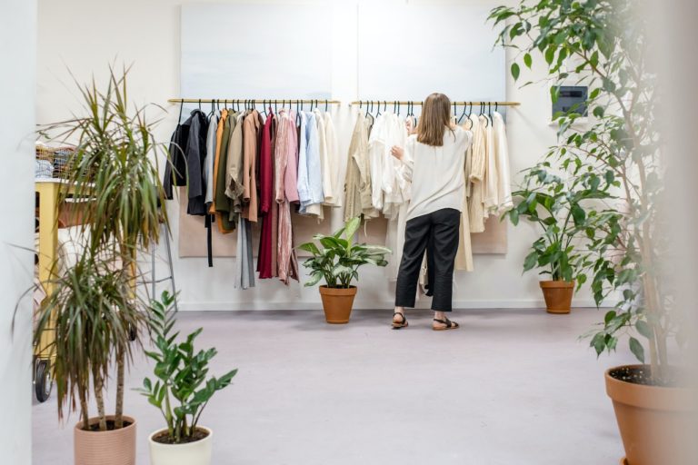 woman browsing clothes