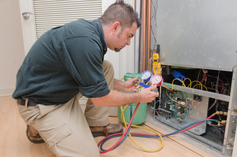 man fixing wire